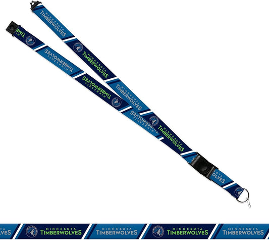 Minnesota Timberwolves Premium Lanyard Keychain 18 Inch Button Clip Safety Breakaway by Fielders Choice