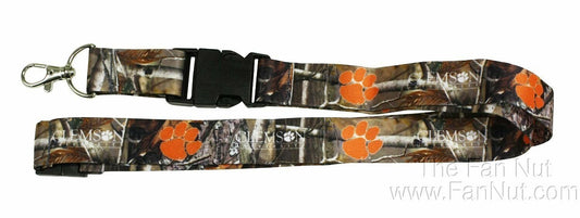 Clemson University Tigers Camo Lanyard Keychain Double Sided Breakaway Safety Design Adult 18 Inch by Fielders Choice