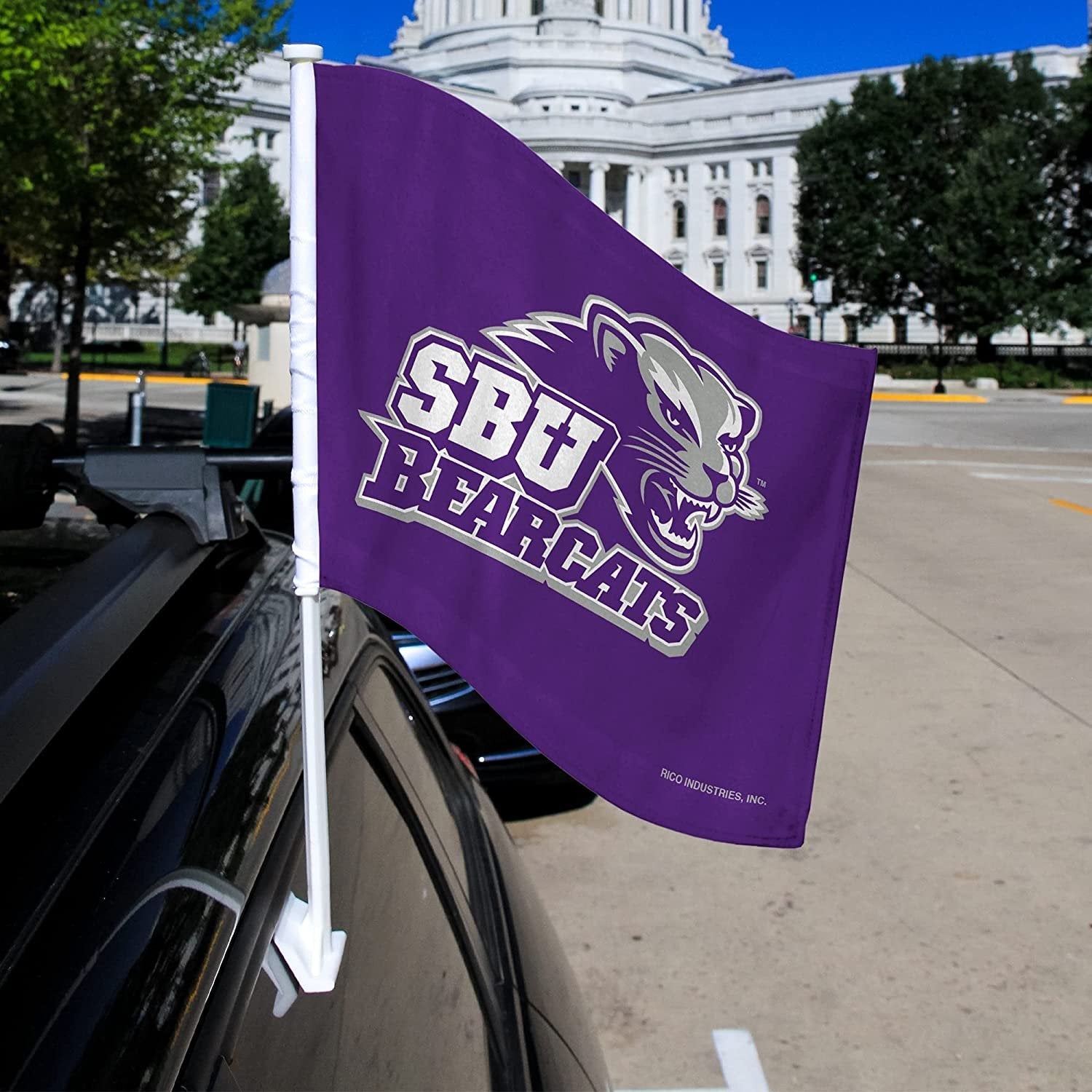 Southwest Baptist University Bearcats Car Flag with Display Pole by Fielders Choice