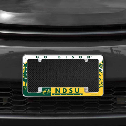 North Dakota State University Bisons Metal License Plate Frame Tag Cover All Over Design 12x6 Inch by Fielders Choice