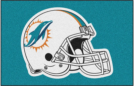 Miami Dolphins Floor Mat Area Rug, 20x30 Inch, Nylon, Anti-Skid Backing by Fielders Choice