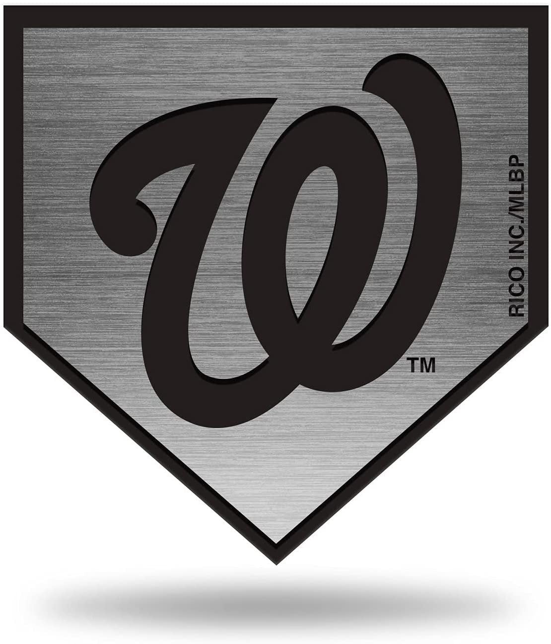 Washington Nationals Auto Emblem Decal Premium Solid Metal Antique Nickel Design Raised Baseball by Fielders Choice