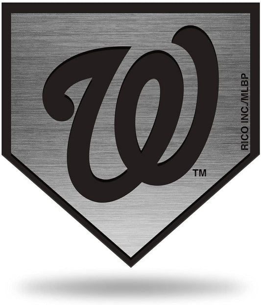 Washington Nationals Auto Emblem Decal Premium Solid Metal Antique Nickel Design Raised Baseball by Fielders Choice