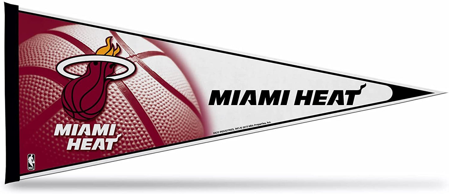 Miami Heat Soft Felt Pennant, Primary Design, 12x30 Inch, Easy To Hang by Fielders Choice