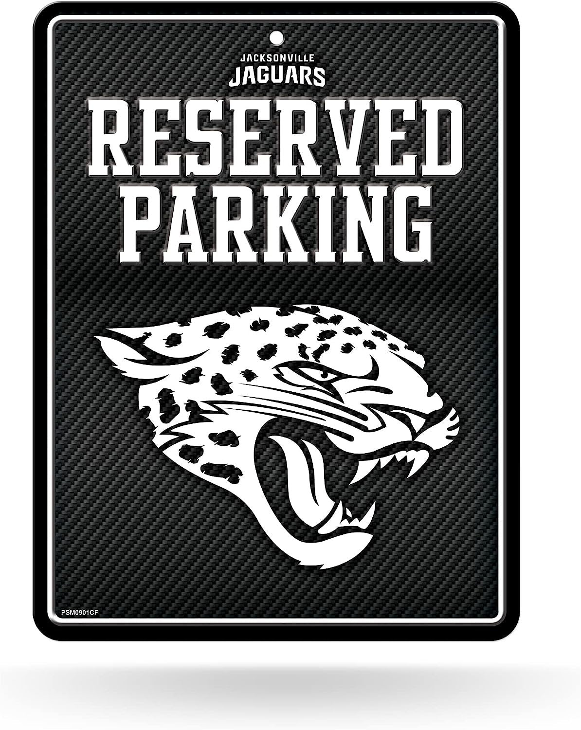 Jacksonville Jaguars Metal Parking Novelty Wall Sign 8.5 x 11 Inch Carbon Fiber Design by Fielders Choice