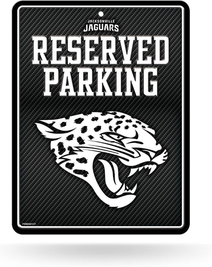 Jacksonville Jaguars Metal Parking Novelty Wall Sign 8.5 x 11 Inch Carbon Fiber Design by Fielders Choice