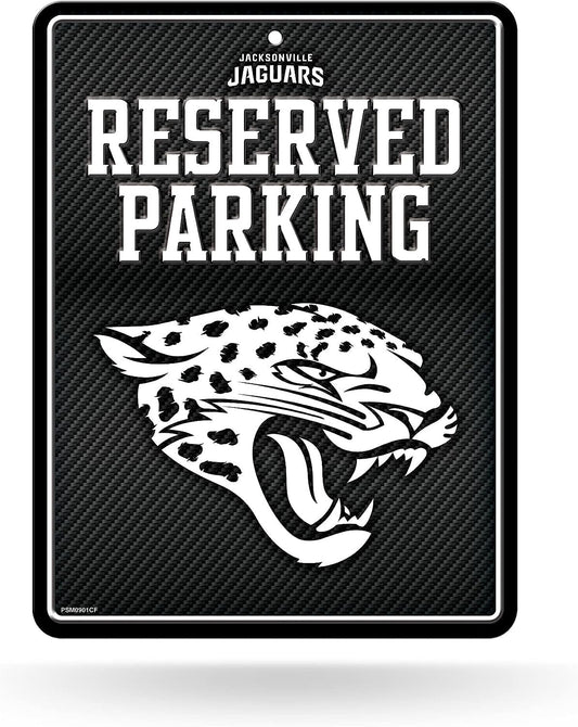Jacksonville Jaguars Metal Parking Novelty Wall Sign 8.5 x 11 Inch Carbon Fiber Design by Fielders Choice