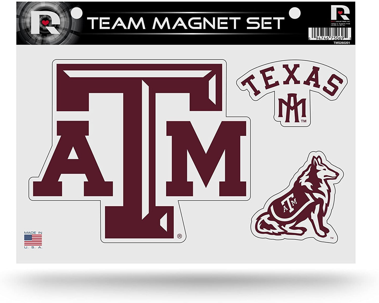 Texas A&M University Aggies Multi Magnet Sheet Shape Cut 8x11 Inch by Fielders Choice