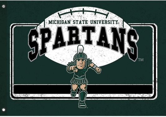 Michigan State University Spartans Premium Double Sided Flag Banner, Estate Style, Linen, 36x52 Inch by Fielders Choice