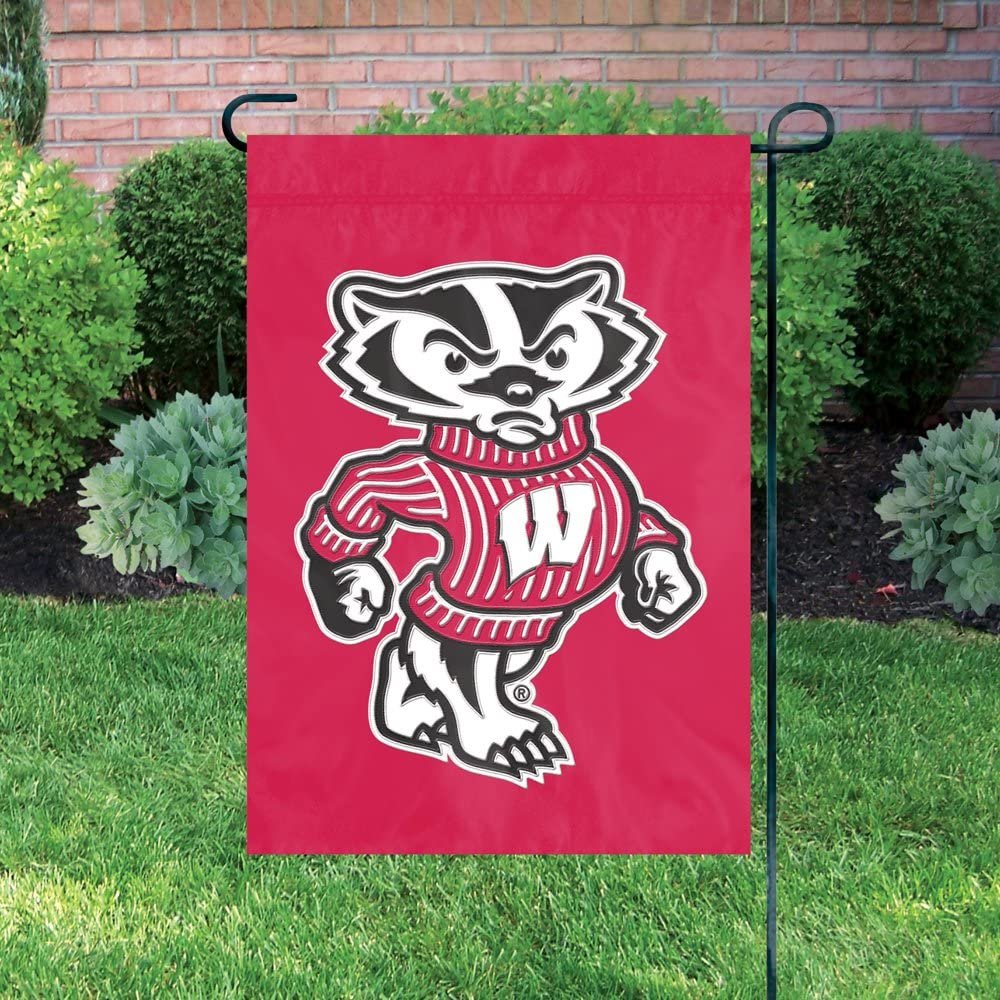 University of Wisconsin Badgers Premium Garden Flag Banner Applique Embroidered 12.5x18 Inch by Fielders Choice