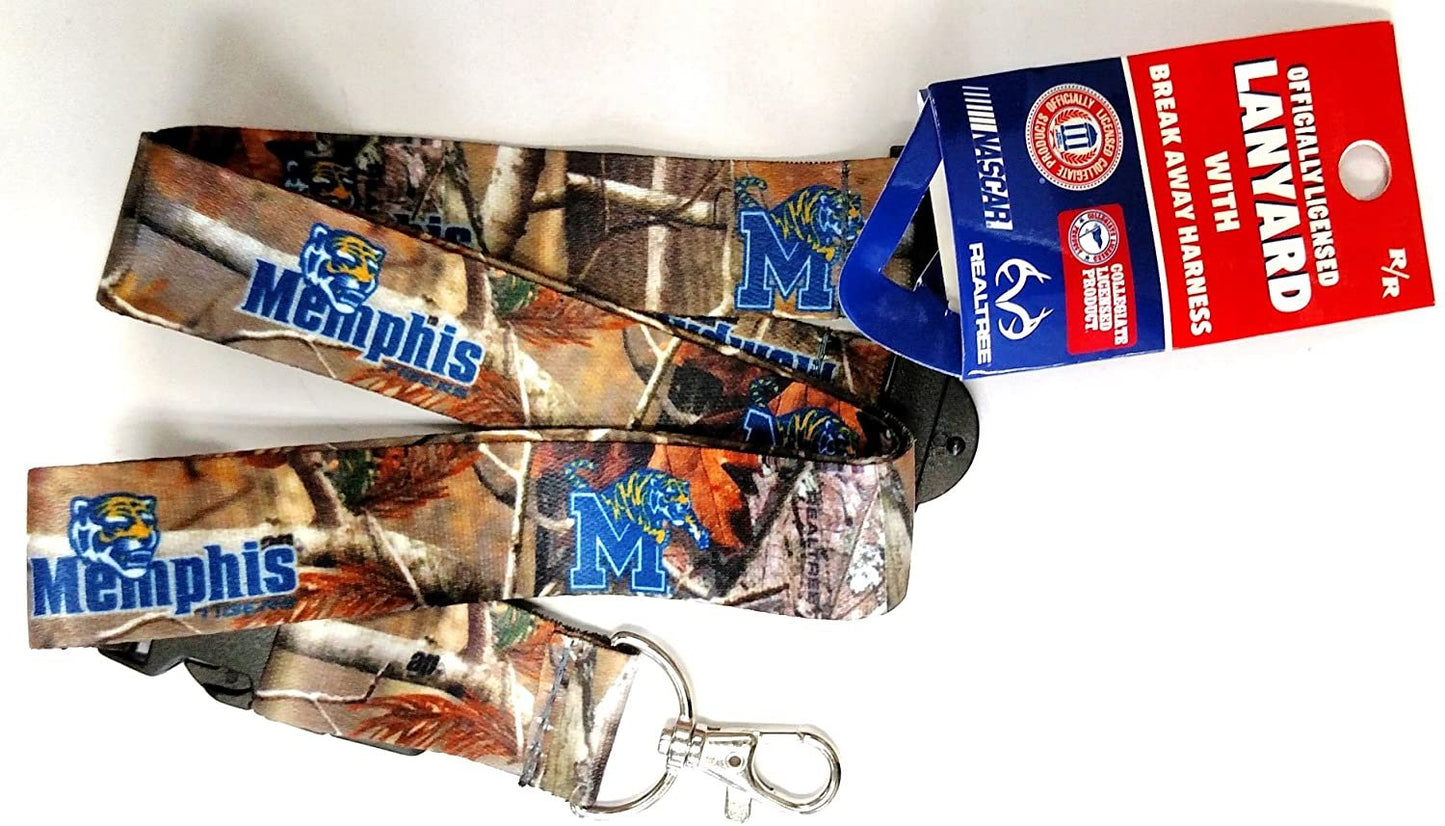 Memphis Tigers CAMO RR Deluxe 2-Sided Lanyard Breakaway Keychain University of by Fielders Choice