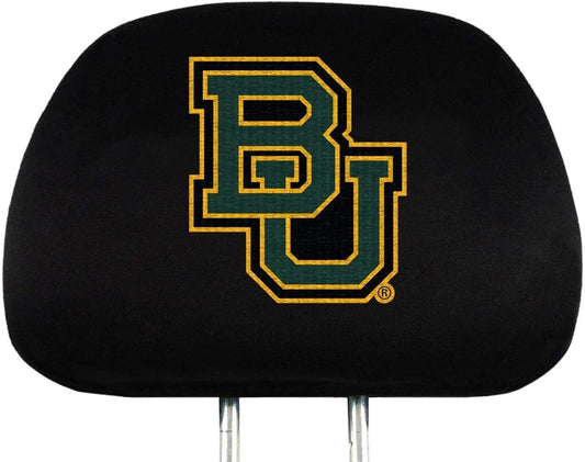 Baylor University Bears Premium Embroidered Black Auto Head Rest Covers Black Elastic, 14x10 Inch by Fielders Choice
