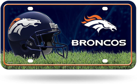 Denver Broncos Metal Auto Tag License Plate, Field Design, 6x12 Inch by Fielders Choice