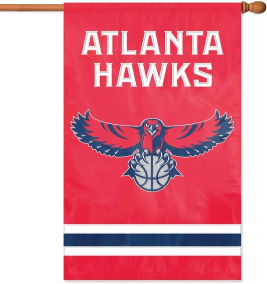 Atlanta Hawks House Banner Flag Applique Embroidered Double Sided 44 x 28 by Fielders Choice