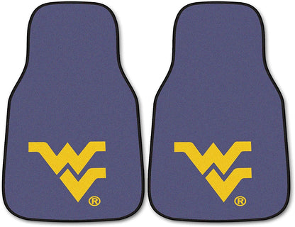 West Virginia University Mountaineers Front Floor Mats, Carpet Car Set, 18x27 Inch, Nylon, Set of 2 by Fielders Choice