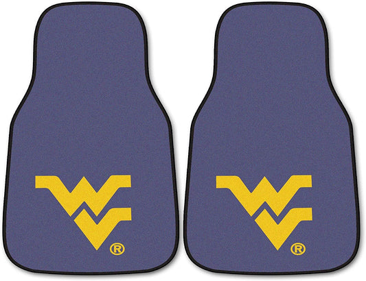 West Virginia University Mountaineers Front Floor Mats, Carpet Car Set, 18x27 Inch, Nylon, Set of 2 by Fielders Choice
