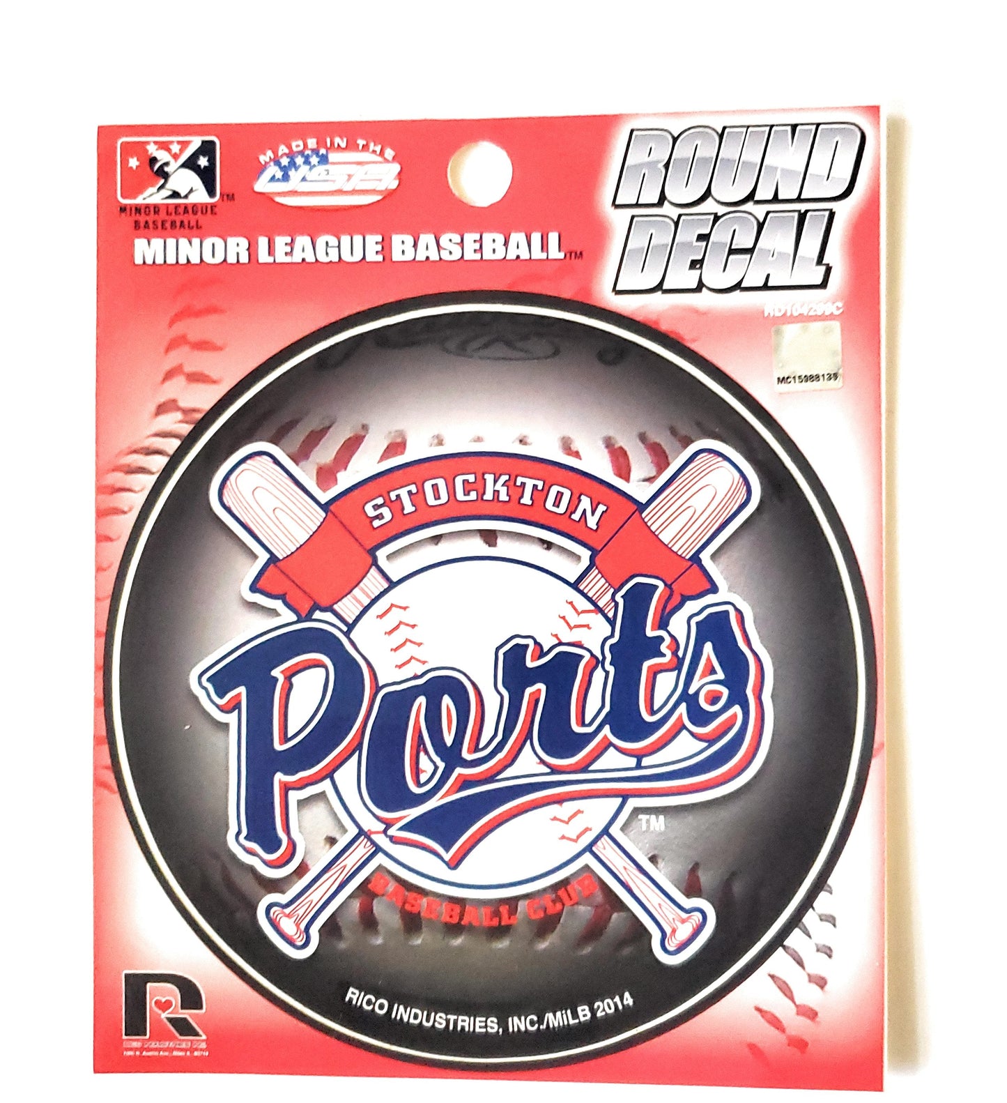 Stockton Ports 4" Round Vinyl Auto Home Bumper Emblem Baseball Minor League by Fielders Choice