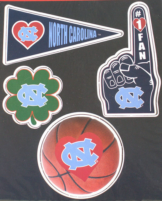North Carolina Tarheels 4 Piece Magnet Set University of by Fielders Choice