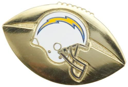 Los Angeles Chargers Metal Hat Lapel Pin, Gold Football Logo by Fielders Choice