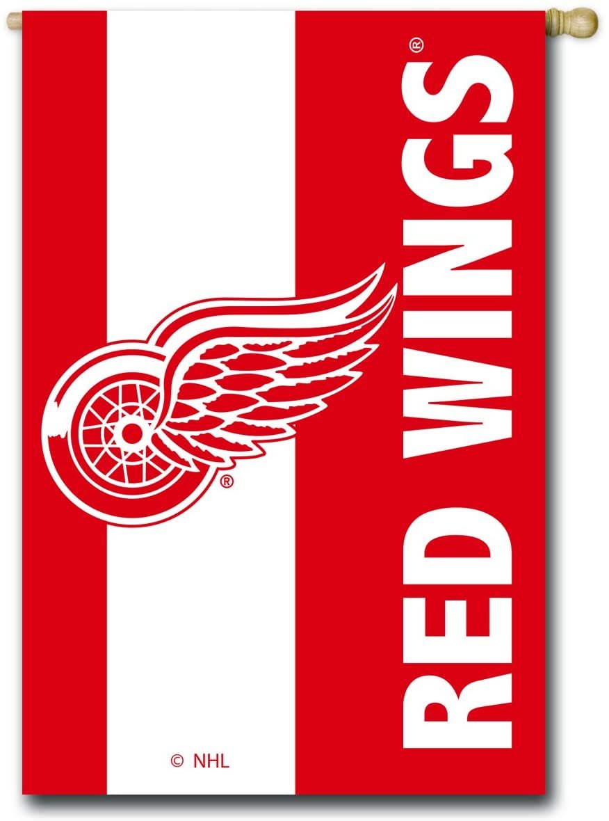 Detroit Red Wings Premium Banner Flag Double Sided 28x44 Inch Embroidered Applique by Fielders Choice