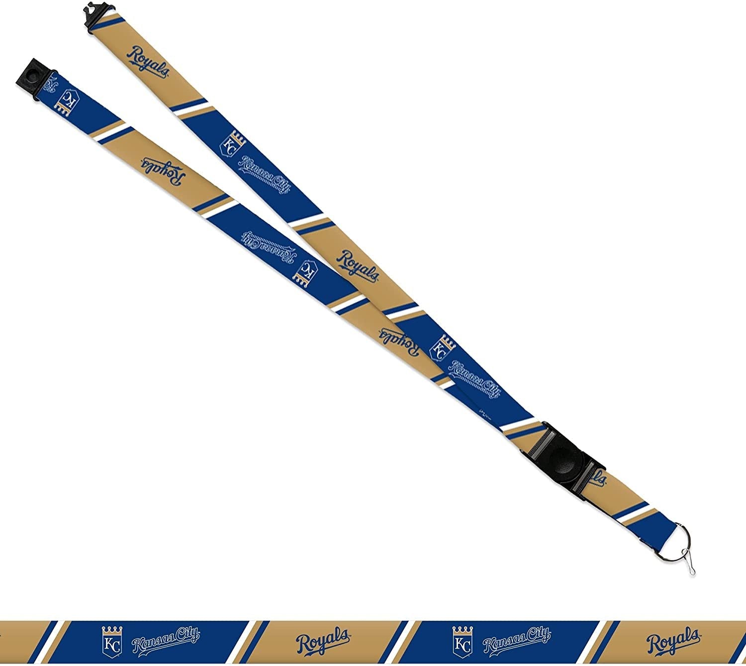 Kansas City Royals Lanyard Keychain Double Sided 18 Inch Button Clip Safety Breakaway by Fielders Choice