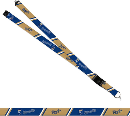 Kansas City Royals Lanyard Keychain Double Sided 18 Inch Button Clip Safety Breakaway by Fielders Choice