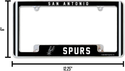 San Antonio Spurs Metal License Plate Frame Chrome Tag Cover Alternate Design 6x12 Inch by Fielders Choice