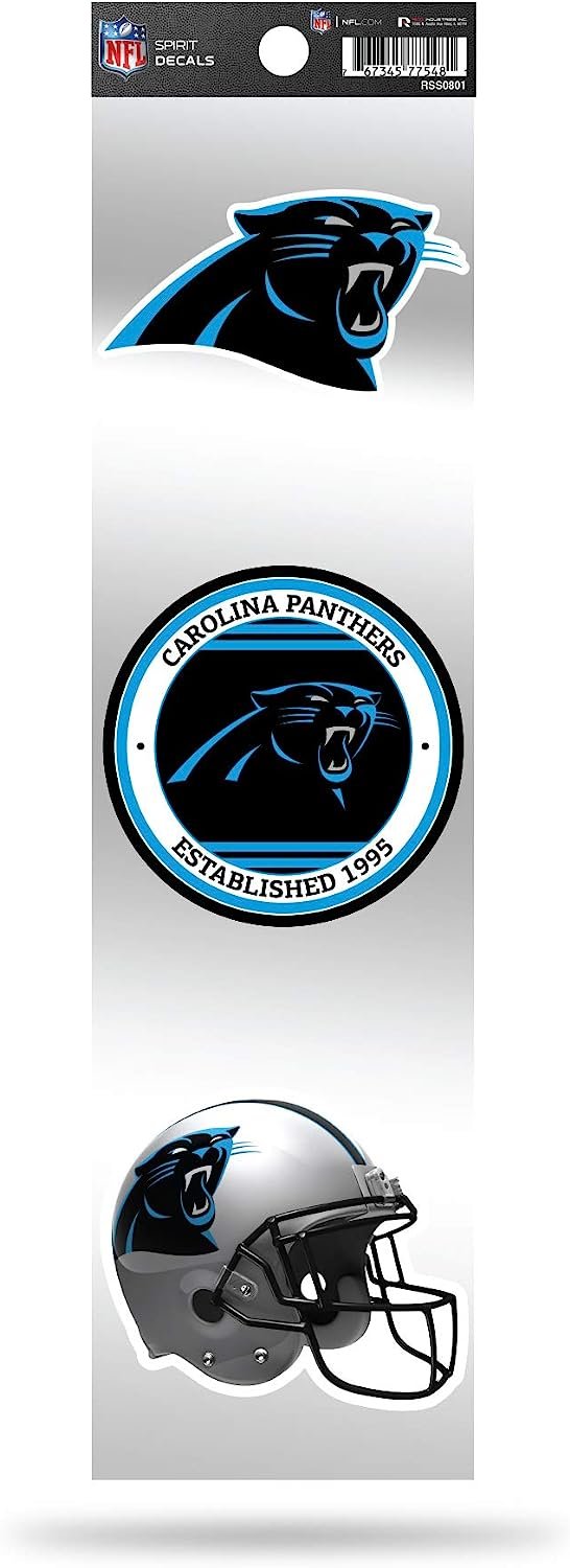 Rico Industries NFL Carolina Panthers 3-Piece Retro Spirit Decals by Fielders Choice