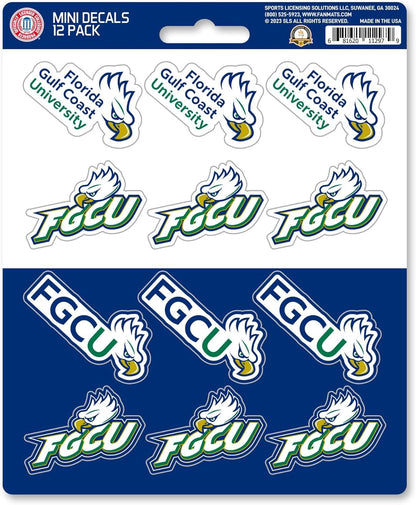 Florida Atlantic University Owls 12-Piece Mini Decal Sticker Set, 5x6 Inch Sheet, Gift for football fans for any hard surfaces around home, automotive, personal items by Fielders Choice