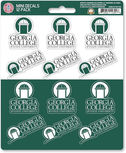Georgia College & State University Panthers 12-Piece Mini Decal Sticker Set, 5x6 Inch Sheet, Gift for football fans for any hard surfaces around home, automotive, personal items by Fielders Choice