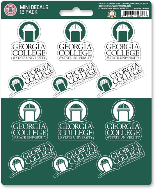 Georgia College & State University Panthers 12-Piece Mini Decal Sticker Set, 5x6 Inch Sheet, Gift for football fans for any hard surfaces around home, automotive, personal items by Fielders Choice