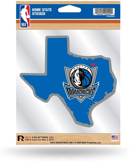 Dallas Mavericks 5 Inch Sticker Decal, Home State Design, Flat Vinyl, Full Adhesive Backing by Fielders Choice