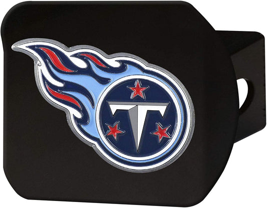 Tennessee Titans Hitch Cover Black Solid Metal with Raised Color Metal Emblem 2" Square Type III by Fielders Choice