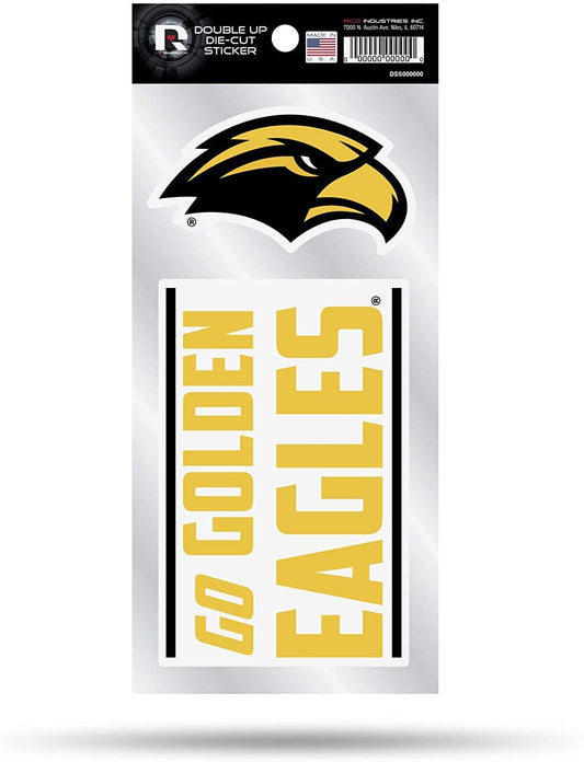 University of Southern Mississippi Eagles 2-Piece Double Up Die Cut Sticker Decal Sheet, 4x8 Inch by Fielders Choice
