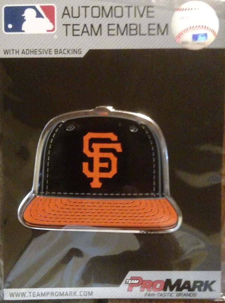 San Francisco Giants Baseball Cap Auto Emblem, Aluminum Metal, Embossed Team Color, Raised Decal Sticker, Full Adhesive Backing by Fielders Choice