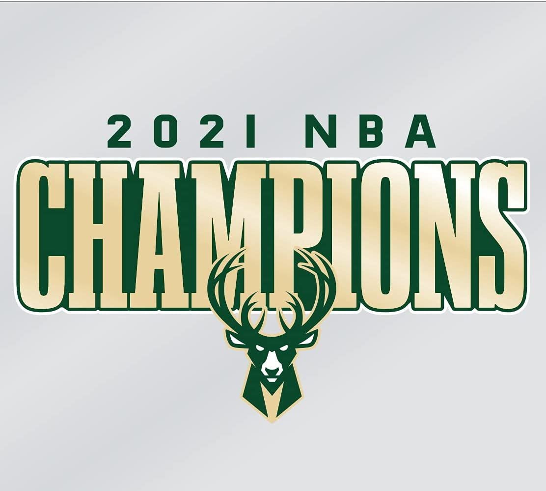 Milwaukee Bucks 2021 NBA Champions 3.5 x 3.5 Inch Vinyl Cling Decal by Fielders Choice