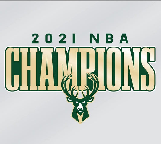 Milwaukee Bucks 2021 NBA Champions 3.5 x 3.5 Inch Vinyl Cling Decal by Fielders Choice
