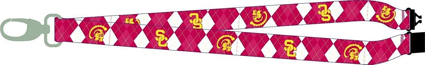 University of Southern California USC Trojans Argyle Lanyard Keychain Double Sided Breakaway Safety Design Adult 18 Inch by Fielders Choice
