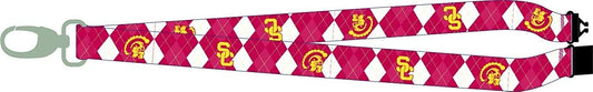 University of Southern California USC Trojans Argyle Lanyard Keychain Double Sided Breakaway Safety Design Adult 18 Inch by Fielders Choice