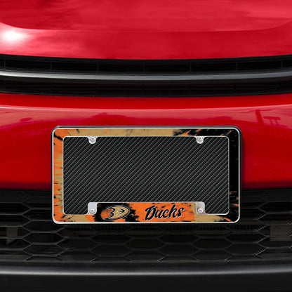 Anaheim Ducks Metal License Plate Frame Chrome Tag Cover Tie Dye Design 6x12 Inch by Fielders Choice