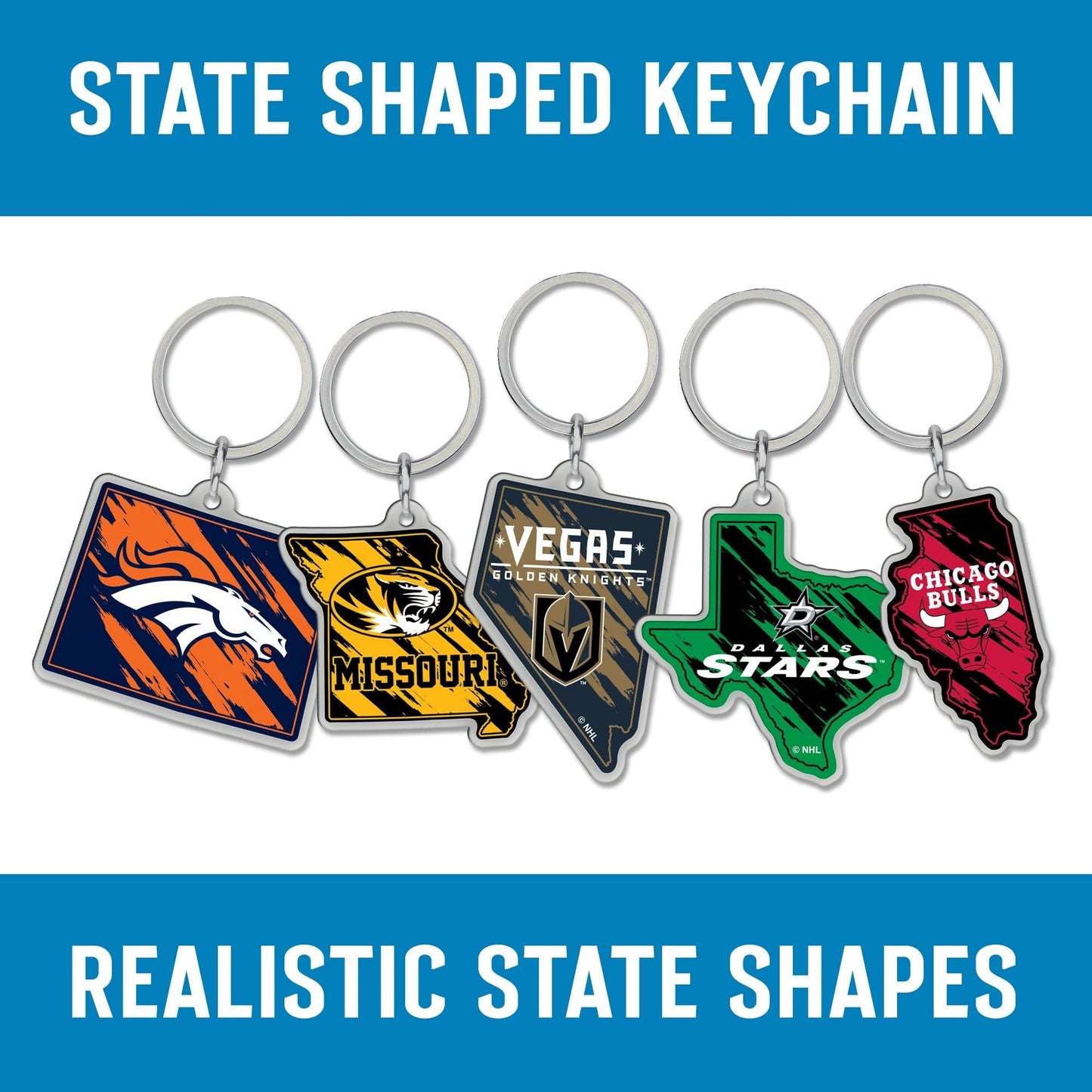 Rico Industries NHL Boston Bruins Champ State Shape Keychain by Fielders Choice