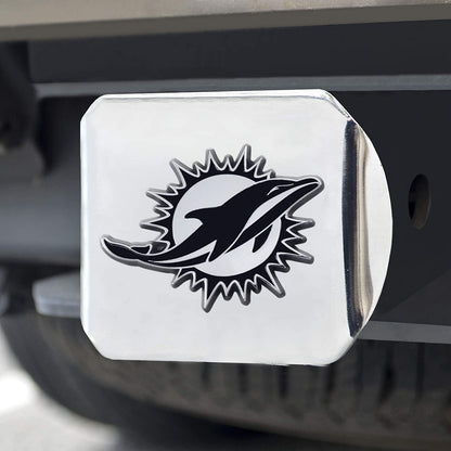 Miami Dolphins Hitch Cover Solid Metal with Raised Chrome Metal Emblem 2" Square Type III by Fielders Choice