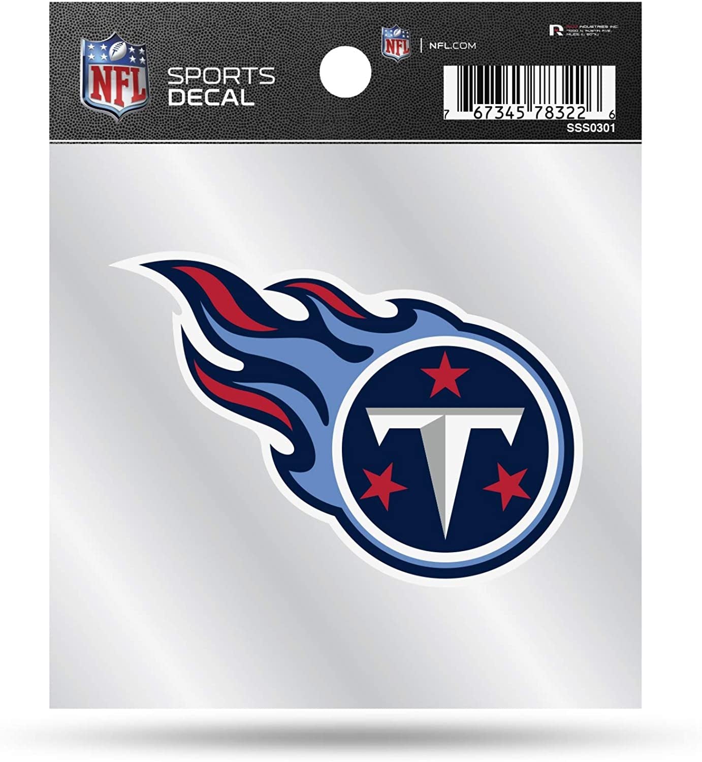 Tennessee Titans Sticker Decal 4x4 Inch Clear Backing Auto Home by Fielders Choice