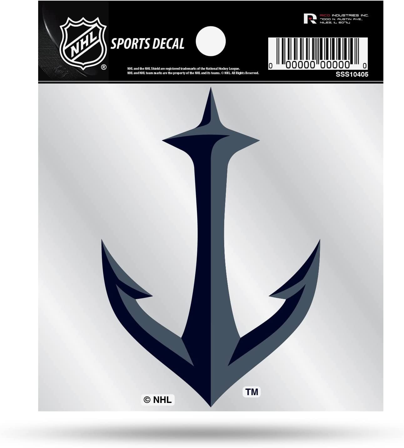 Seattle Kraken 4x4 Inch Die Cut Decal Sticker, Anchor Logo, Clear Backing by Fielders Choice