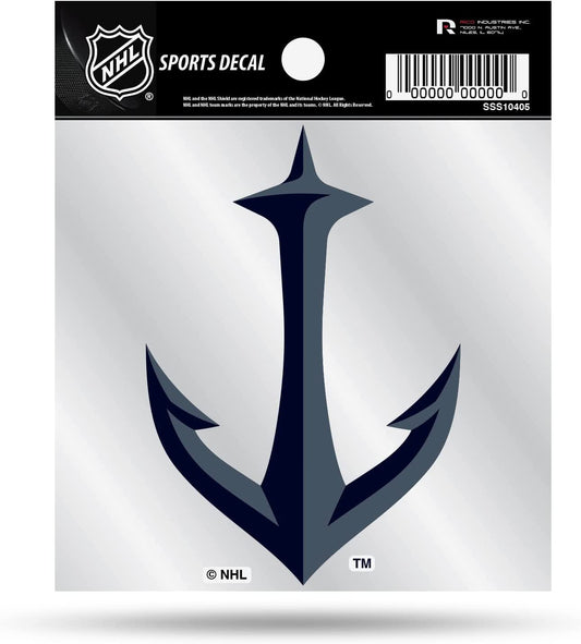 Seattle Kraken 4x4 Inch Die Cut Decal Sticker, Anchor Logo, Clear Backing by Fielders Choice