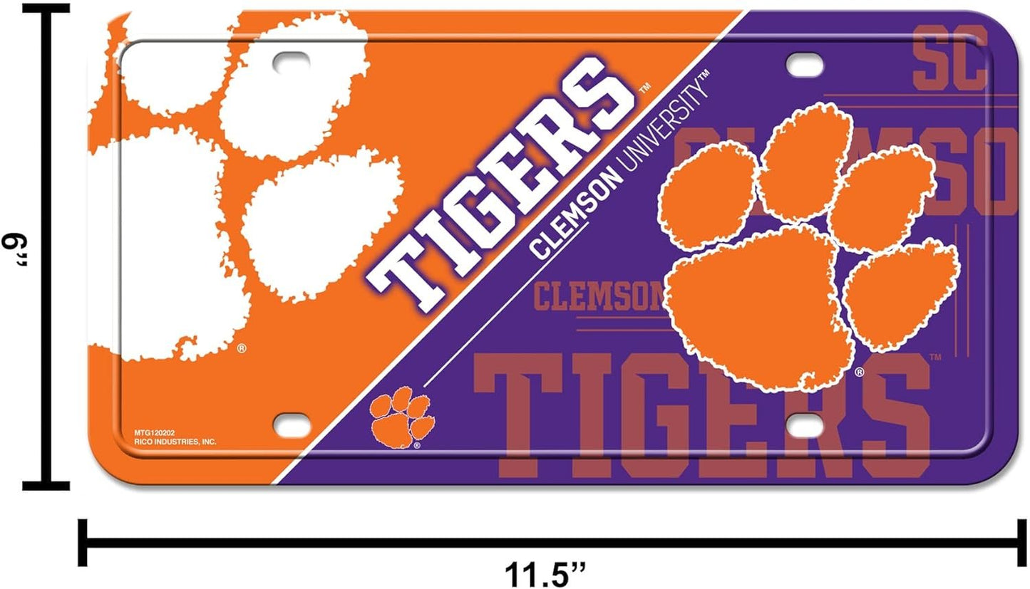 Clemson University Tigers Metal Tag License Plate, 12x6 Inch, Pre-drilled Holes by Fielders Choice