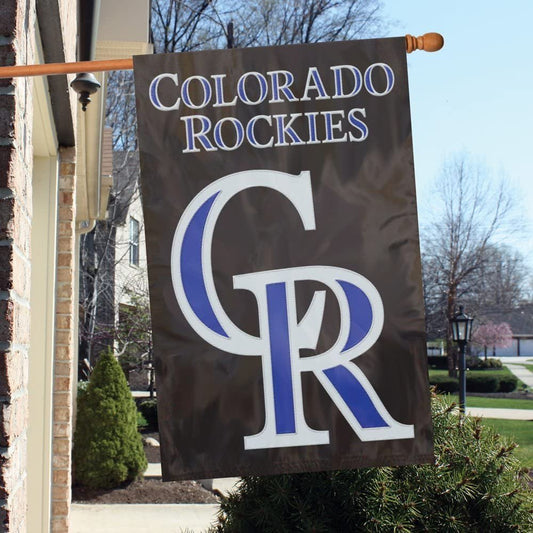 Colorado Rockies Premium Double Sided Banner Flag 28x44 Inch Applique Embroidered Outdoor Baseball by Fielders Choice