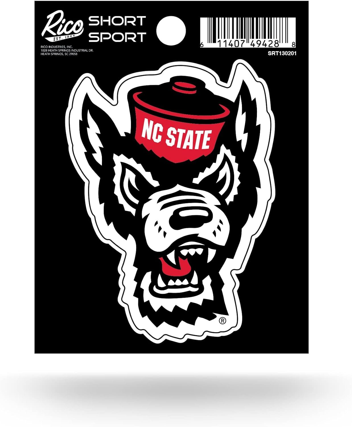 North Carolina State University Wolfpack 3 Inch Decal Sticker, Flat Vinyl Die Cut, Full Adhesive Backing by Fielders Choice