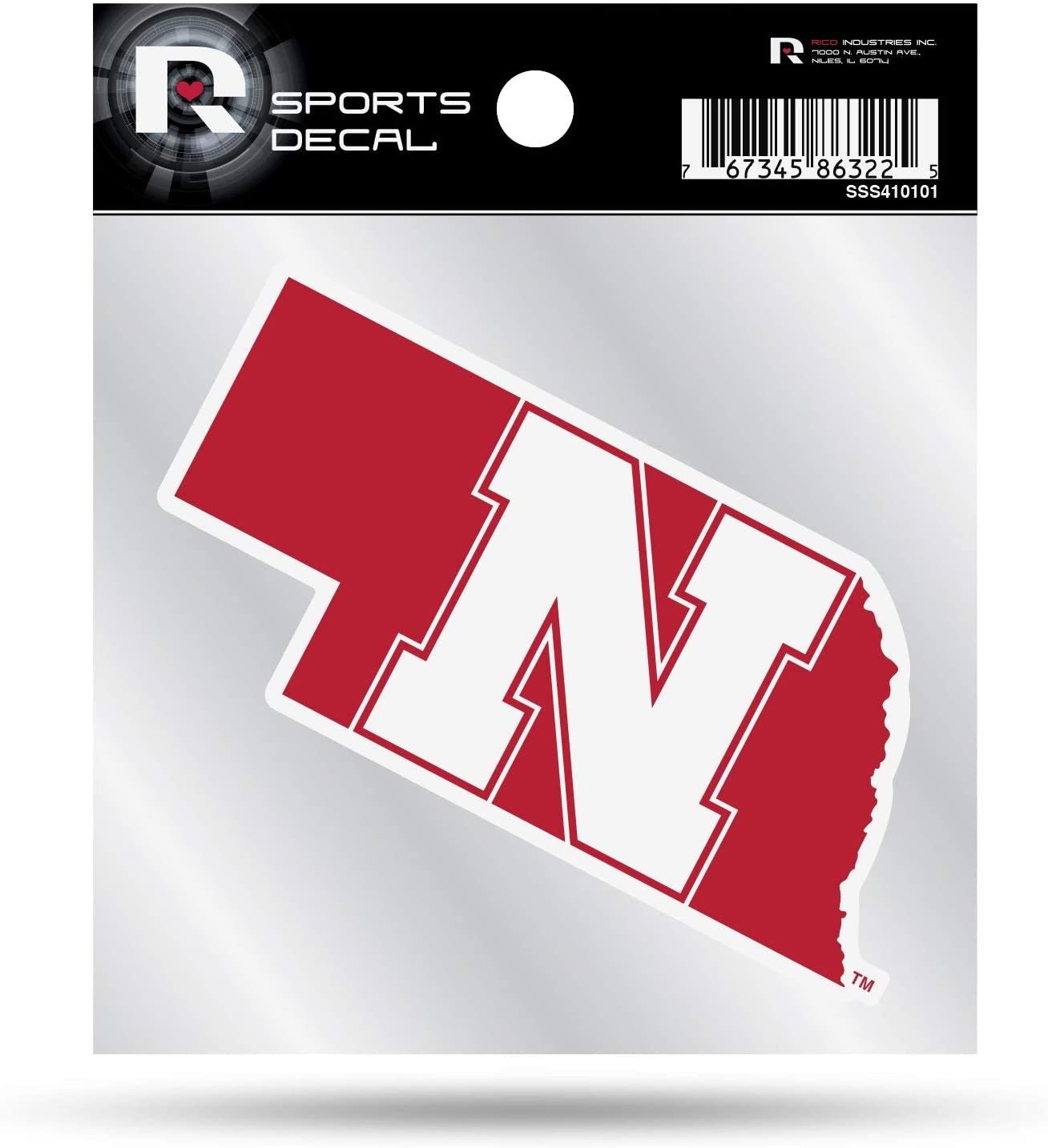 University of Nebraska Cornhuskers 4x4 Inch Die Cut Decal Sticker, Primary Logo, Clear Backing by Fielders Choice