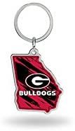 University of Georgia Bulldogs Metal Keychain State Shape Design by Fielders Choice